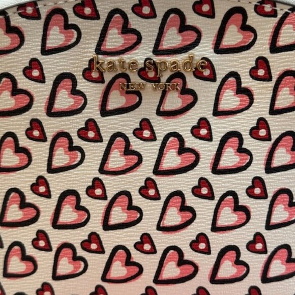 Kate Spade Morgan Fancy Hearts Double-zip Dome Crossbody Purse KA073 - Picture 10 of 11
